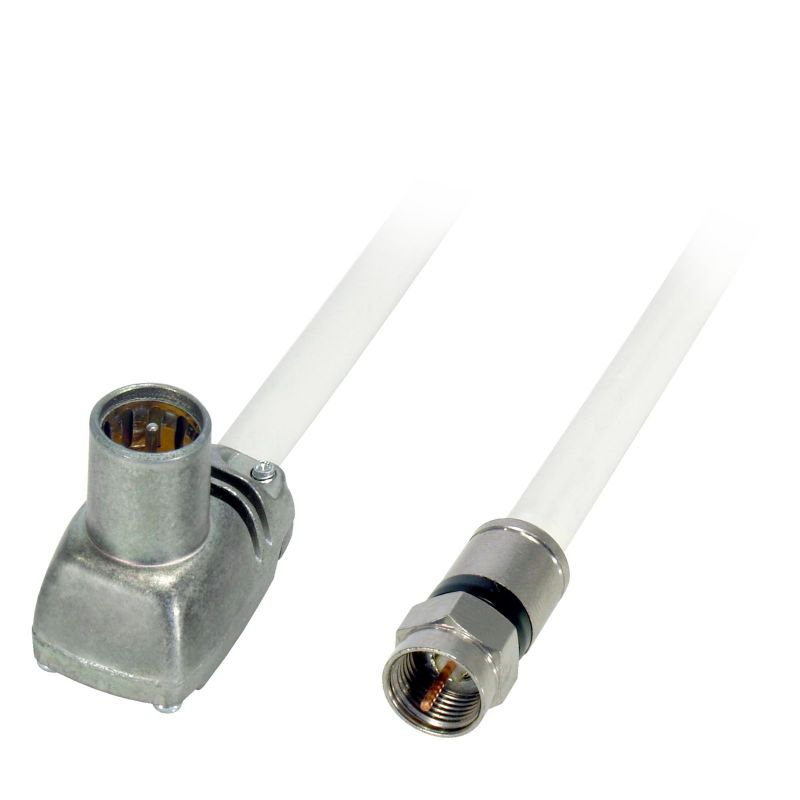 Extension coaxiale avec connecteurs mâles F blanc 5m Televes