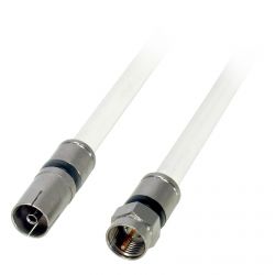 Coaxial extension F male - IEC female White 3m Televes