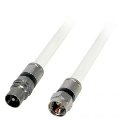 Cable lead compression F - MALE IEC WHITE 1.5m Televes