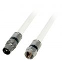 Coaxial extension F male - IEC male White 3m Televes