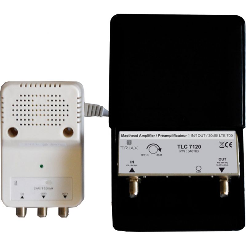 Triax TLC 7120 Kit LTE700 amplificador de mástil y Fuente de alimentación 24VDC