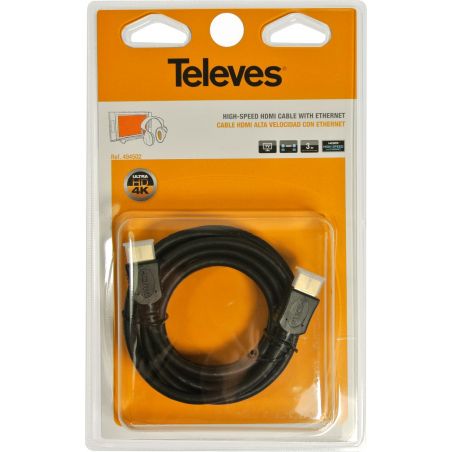 High Speed HDMI Cable with Male Ethernet - Male Black 3m Televes