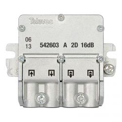 Mini-derivador 5-2400MHz conector EasyF 2 salidas 16dB tipo A Televes