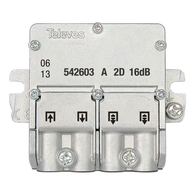 Mini-diverter 5-2400MHz connector EasyF 2 outputs 16dB type A Televes