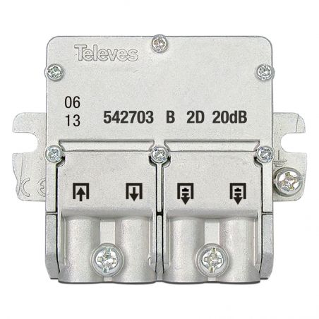 Mini-derivador 5-2400MHz conector EasyF 2 salidas 21dB tipo B Televes