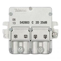 Mini-derivador 5-2400MHz conector EasyF 2 salidas 21dB tipo C Televes