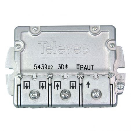 Repartidor con PAU 5-2400MHz conector EasyF 3 salidas 9/8dB Televes