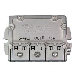 Distribuidor com PAU 5-2400MHz EasyF conector 4 saídas 9/7.5dB Televes