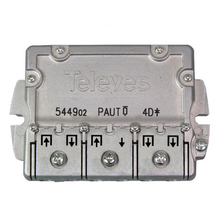 Repartidor con PAU 5-2400MHz conector EasyF 4 salidas 9/7.5dB Televes