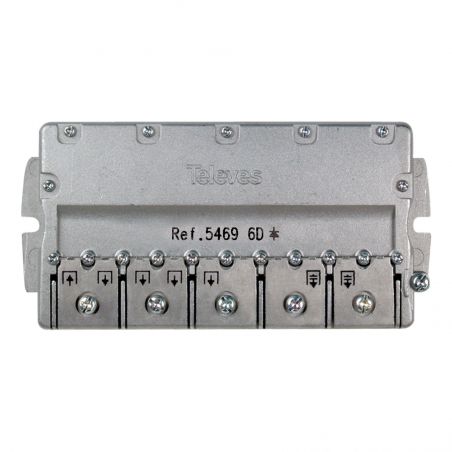 EasyF Répartiteur 6 voies 5-2400 MHz 11/14dB Televes
