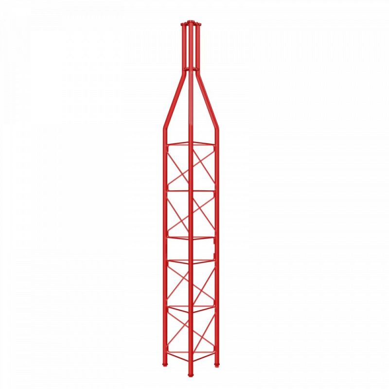 Upper section Hot galvanized 3m turret series 450 Red Televes