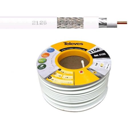 Câble coaxial PVC T100 Eca / A 16VAtC BL. 100m