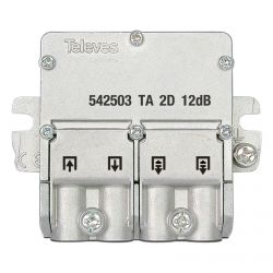Mini-derivador 5-2400MHz conector EasyF 2 salidas 12dB tipo A Televes