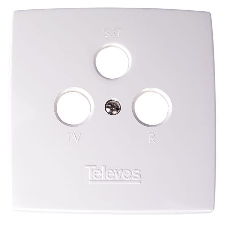 White trim takes 3 connectors TV-R-SAT Televes