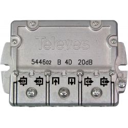 Derivador 5-2400MHz conector EasyF 4 saídas 20dB tipo B Televes