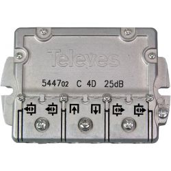 Diverter 5-2400MHz connector EasyF 4 outputs 25dB type C Televes