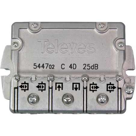 Derivador 5-2400MHz conector EasyF 4 salidas 25dB tipo C Televes