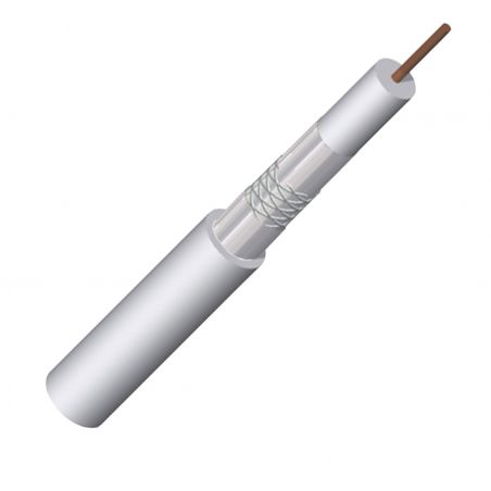 Triax KOKA 110 A+ câble de bobine coaxial en PVC, 100m blanc