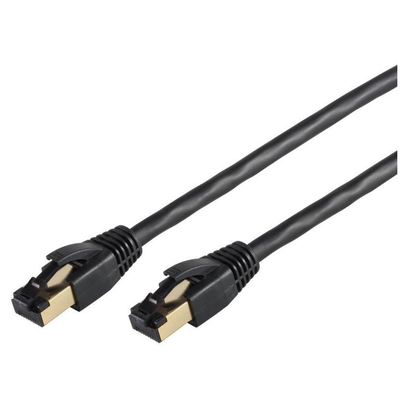 Network cable RJ45 0.25m Cat 8.1 F/FTP PIMF LSZH Black 2000Mhz
