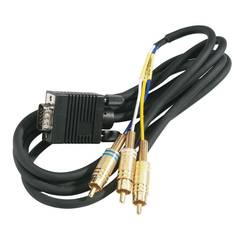 TDX-TNH AV cable 15-pin SUB-D connectors 3RCA 1.5m Triax