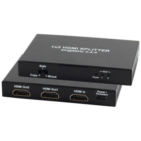 Distributor Splitter HDMI 1x2 (1 input 2 outputs). 4K2K 60Hz