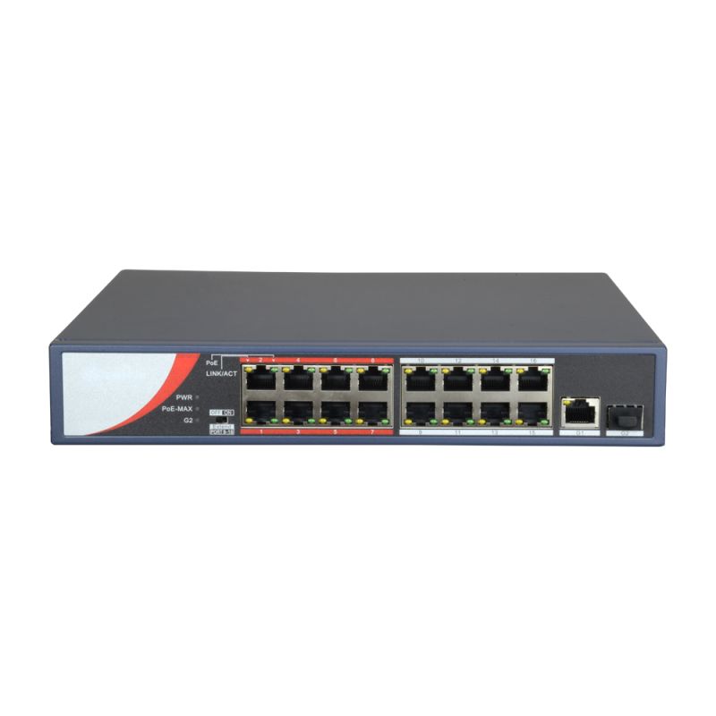 Safire SF-SW1816POE-135 - Switch PoE, 16 ports PoE + 2 Gigabit Combo Port,…