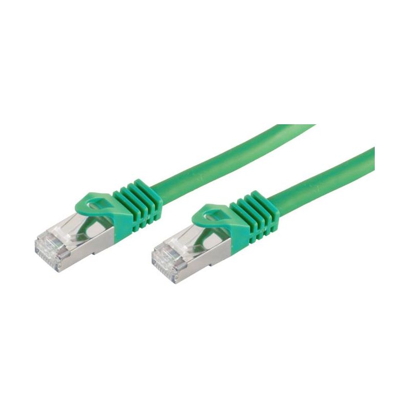 Aparte visión Marcar Cable de red RJ45 0.5m Cat 7 S/FTP PIMF y LSZH 600MHz Verde