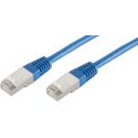 Network cable RJ45 0.25m Cat 6 S/FTP PIMF and LSZH 250MHz Blue