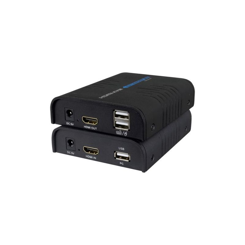 HDMI-KVM-EXT - Extensor HDMI/USB por TCP/IP, Emisor y receptor,…