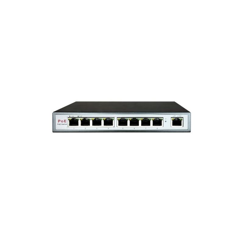 SW0904POE-65W - Switch PoE, 8 ports (4 PoE) + 1 Uplink RJ45, Speed…