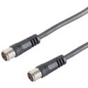 Cable coaxial 2,5m F Quick - F Quick, Central Pin, 100dB, Negro