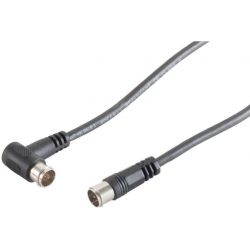 Coaxial cable 1.5m  F-Quick angle-plug - F-Quick-plug, 100dB, Black