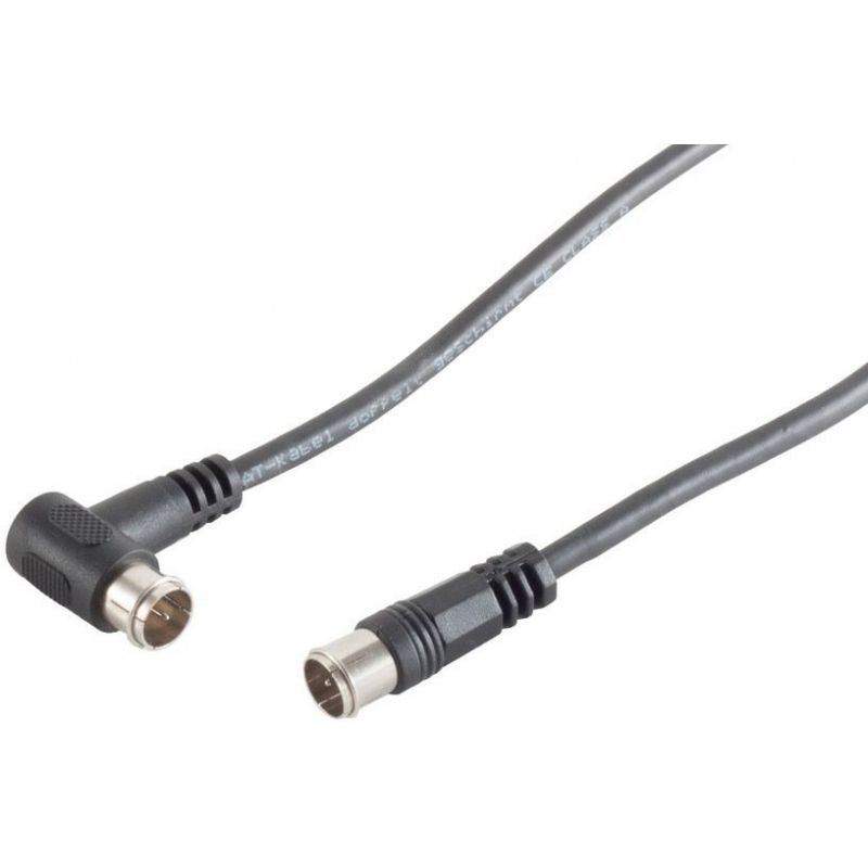 Cable coaxial 1,5m F-Quick angle-plug - F-Quick-plug, 100dB, Negro