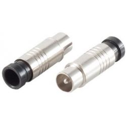 IEC male compression connector for 7.2mm cable, Nickel