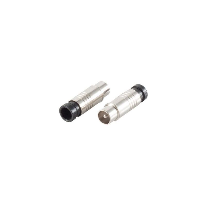 IEC male compression connector for 7.2mm cable, Nickel