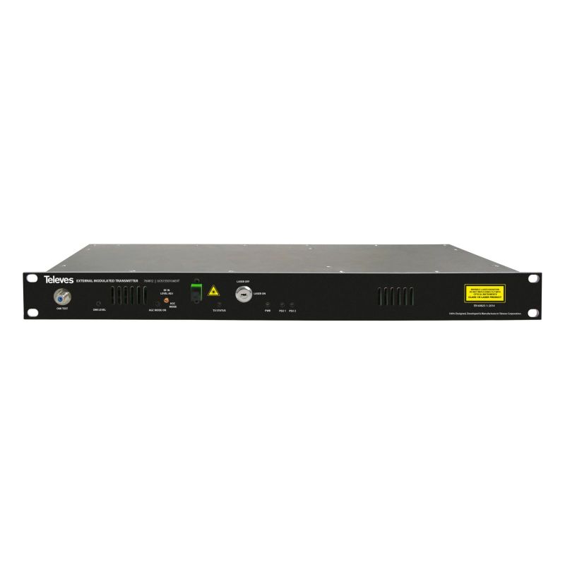 CATV optical transmitter with External Modulation, 1RU rack 19” 1550 nm, Po 6 dBm Televes