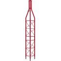 Upper section galvanized hot 3m Tower 450XL Red (Ømax mast 62mm) Televes