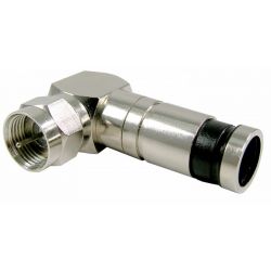 Elbowed F compression connector for Cable T-100 and CXT-60 Televes