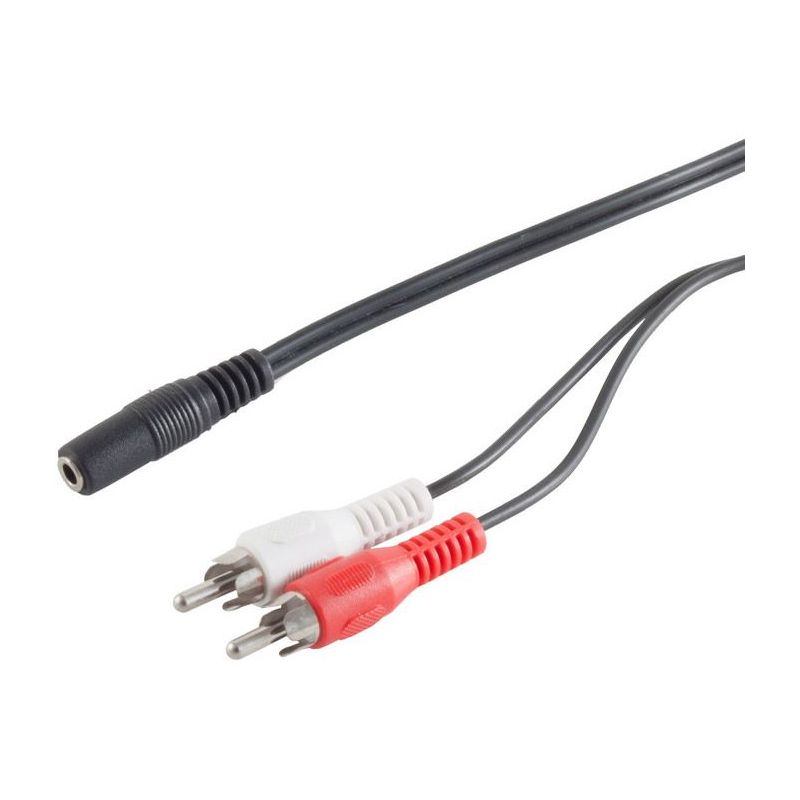 Stereo 3 pin 3.5mm Socket to 2 x RCA plugs 0.2m