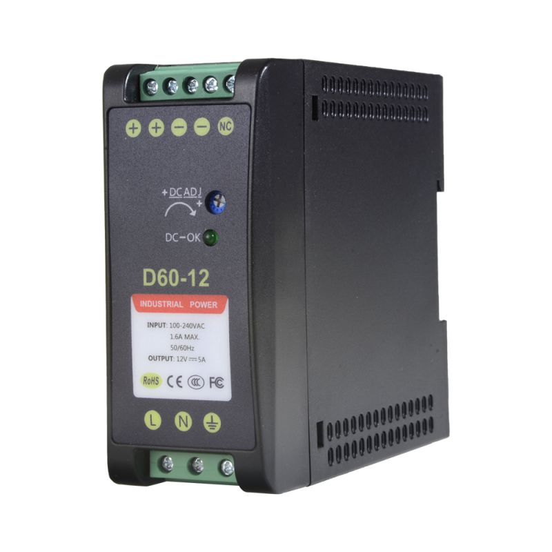DC12V5A-DIN - Switching Power Supply, DC Output 12V 5A / 60W, 2…