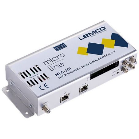Lemco MLC-301 2 x DVB-S/S2/S2X + 2 x FlexCAM para 4 x DVB-T/C + IP streaming