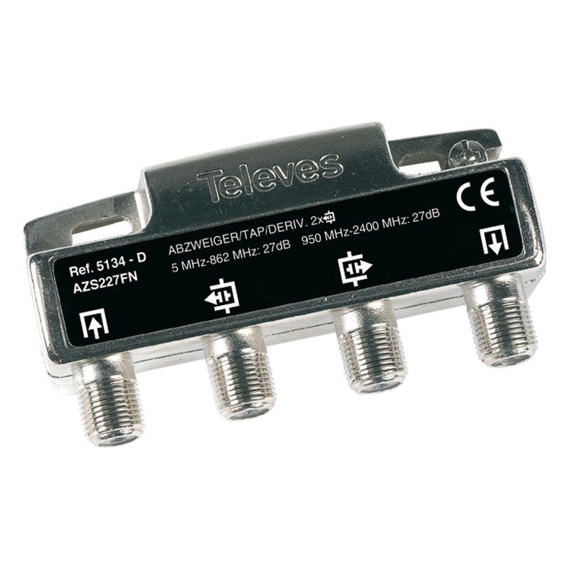 2 Ways 27 dB 5-2400 MHz F connector Televes