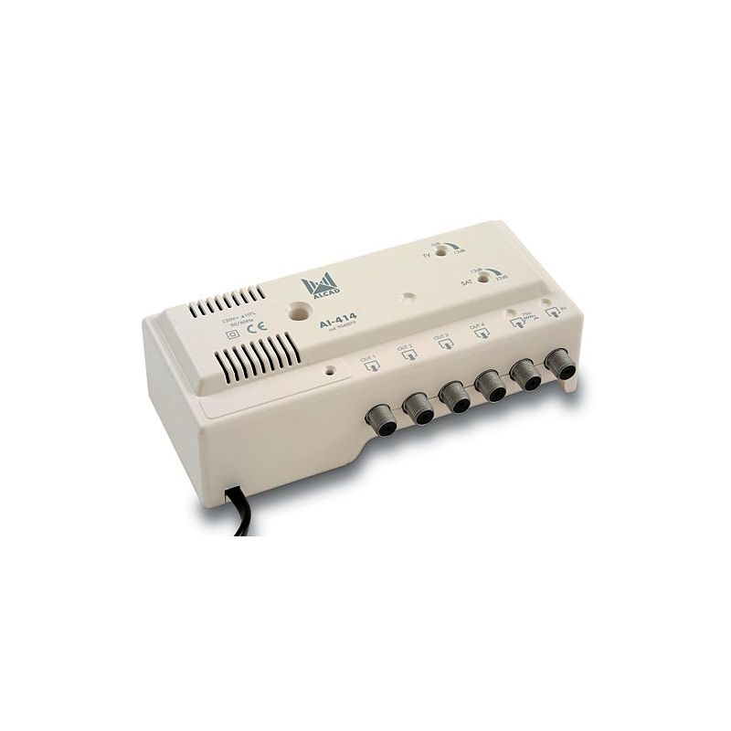 Alcad AI-414 Indoor amplifier TV + FI 4 Outputs P.C