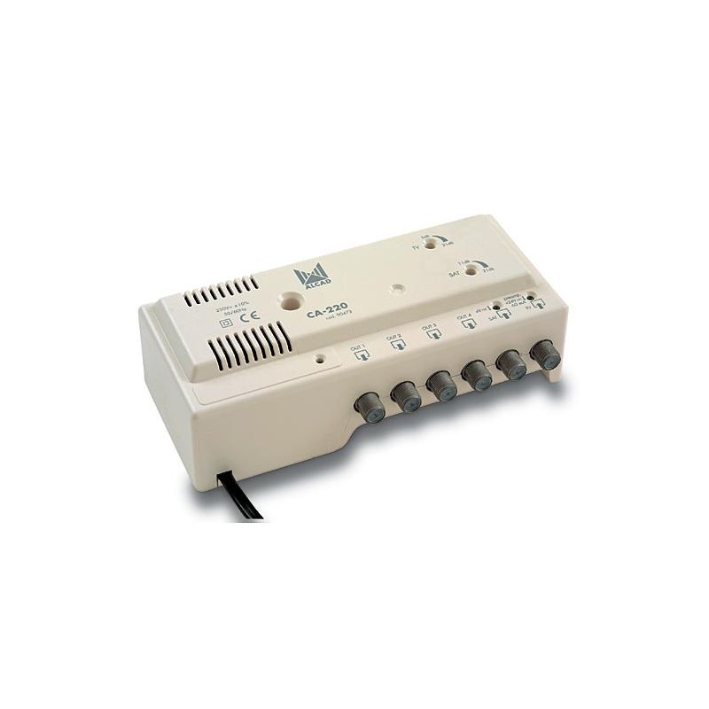 Alcad CA-220 Central amplificadora TV+FI 4 Salidas (24Vdc)