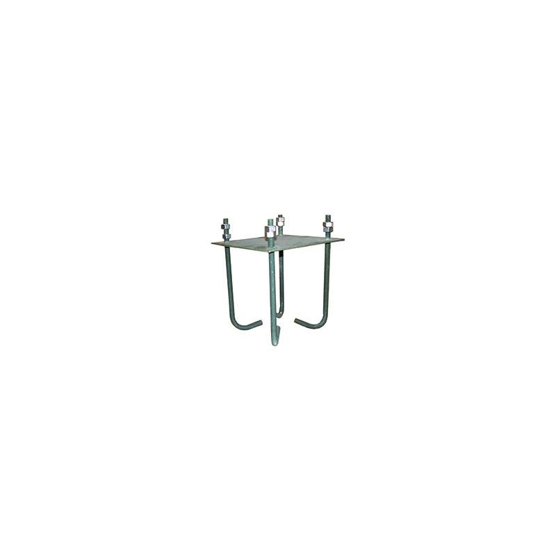 Ikusi BAP-200 Hooked-support for SCF-085. Plate 200x200x2 mm and four M12 treaded hooks
