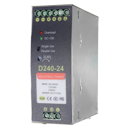 DC24V10A-DIN - Switching Power Supply, DC Output 24V 10A / 240W, 2…