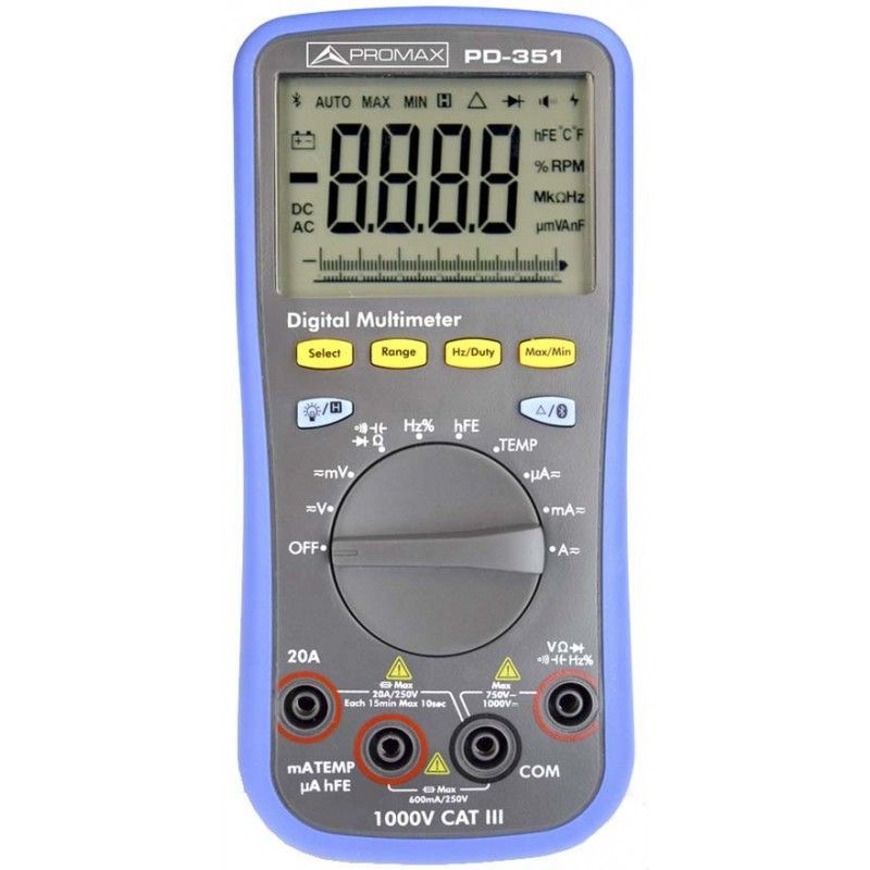 Promax PD-352 - Multímetro digital com RMS e Bluetooth