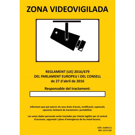 Golmar CCTV-CAT cartel homologado z.videovigilada