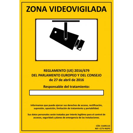 Golmar CCTV-RGPD approved poster