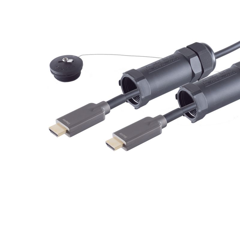 Câble blindé HDMI à fibre optique, 4K, 75m